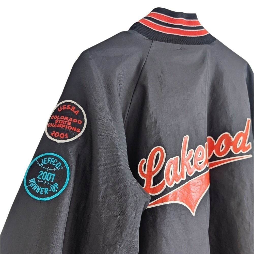 Harwell Sports Vintage 80s Sporty Patchwork Colorado Varsity Nylon Bomber Jacket - Picture 4 of 9
